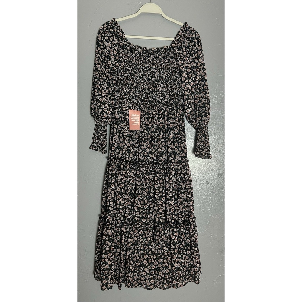 Women's Ivy City Midi Long Sleeve New Dress Floral Print Size S Cottage Prairie